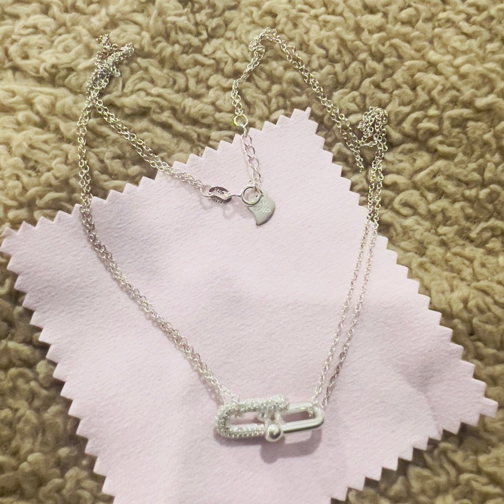 925 Sterling Silver with Russian stones Necklace brand-new